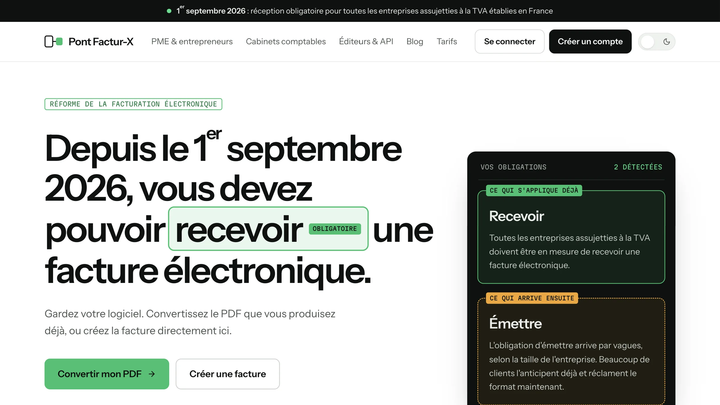 Pont Factur-X product interface